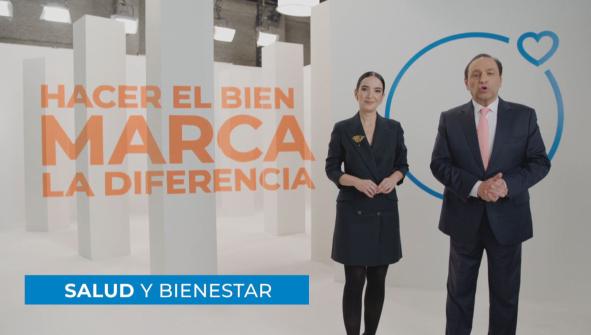 salud y bienestar. Doctora Fernanda y Jorge Alfredo Vargas. Slogan de Titanes Caracol: Hacer el bien marca la diferencia